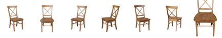 International Concepts X-Back Chair - With Solid Wood Seat , Set of 2